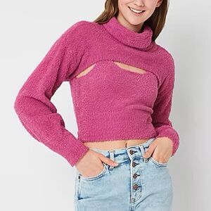 Arizona Womens Turtleneck Long Sleeve Sweater Set Juniors